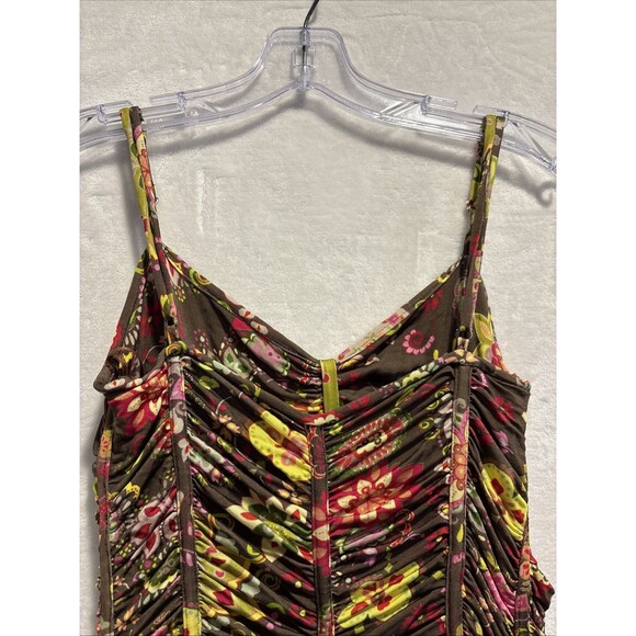 Alberto Makali Boho Ruched Colorful Dress Y2K Whimsygoth Witchy Gypsy Rock 4 - Picture 7 of 11